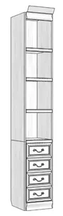 Шкаф модульный "Оскар" белая эмаль темная патина 